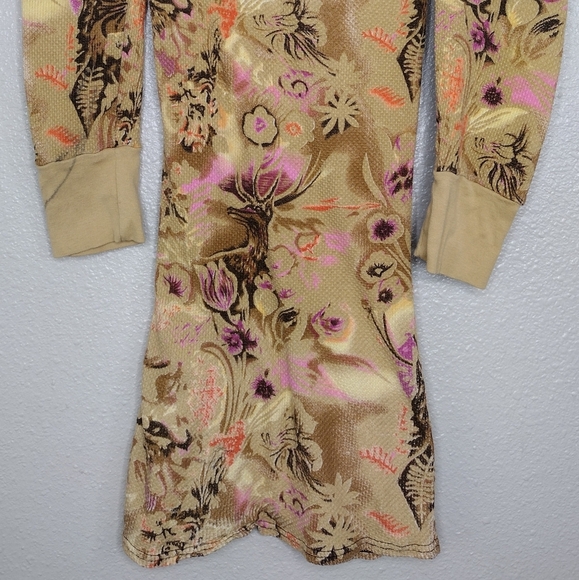 Free People Boho Y2K Floral Waffle Knit Tunic Top Size S - Picture 6 of 14